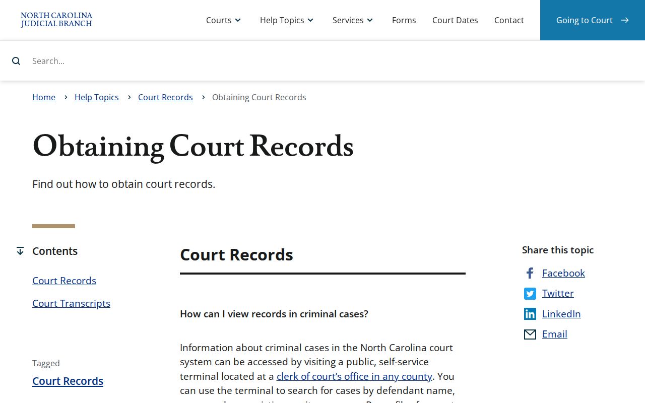 Lenoir County released inmate court record access