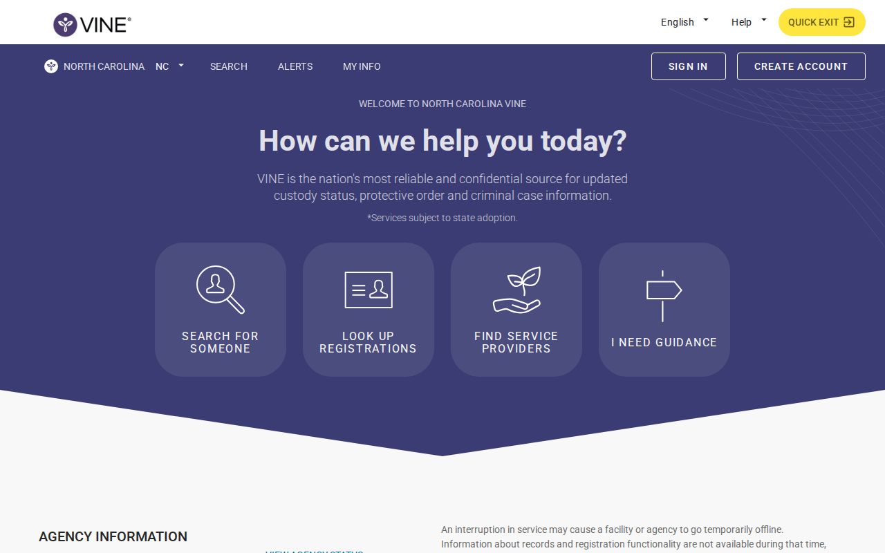 Lenoir County VINE inmate check and release notification search